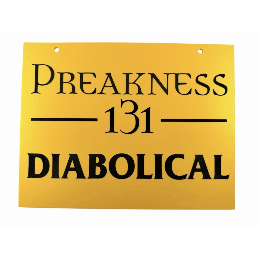 Preakness 131 Diabolical Horse‎ Stall Sign Unique Collectable Pimlico